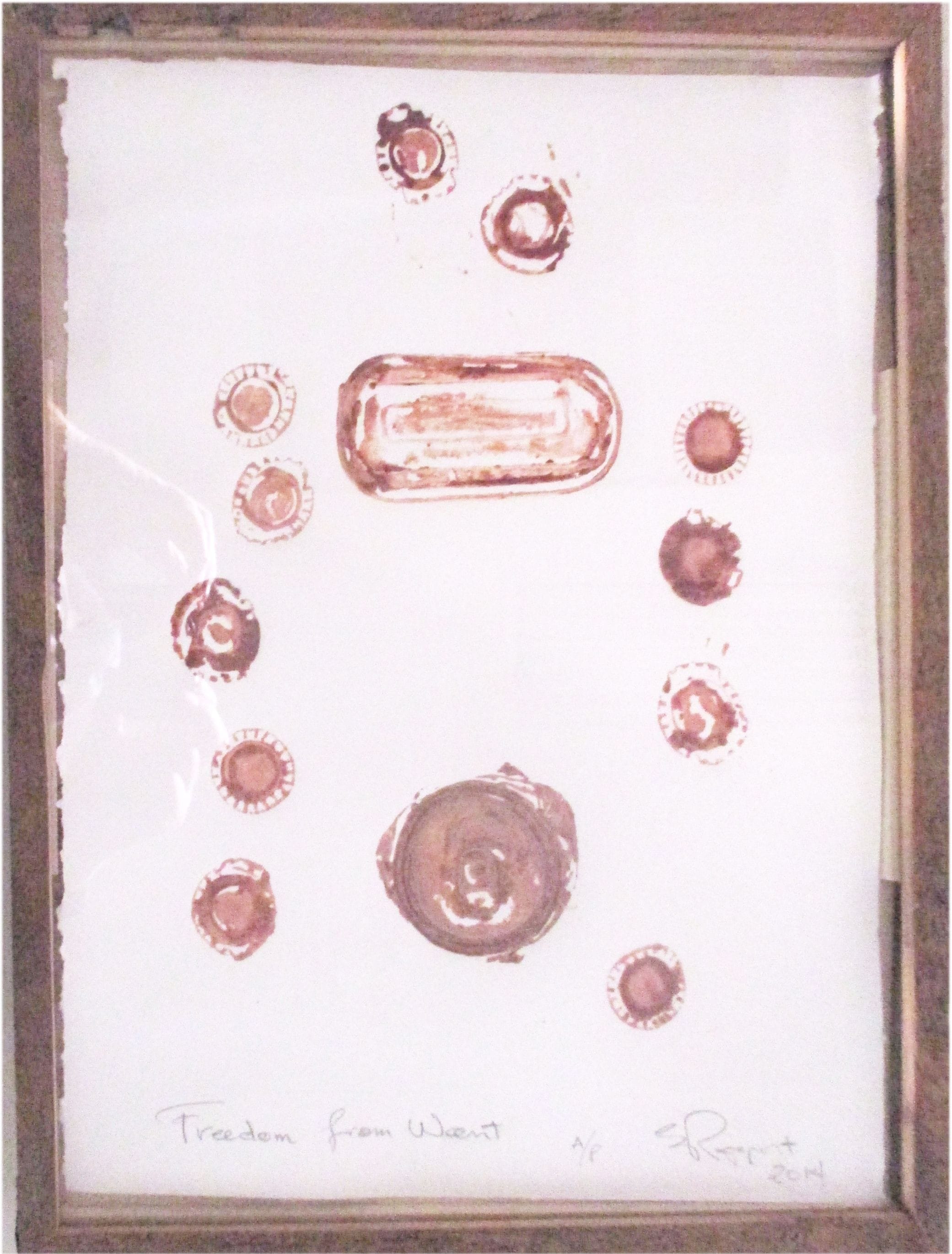 intaglio 12" x20" recycled wood frame